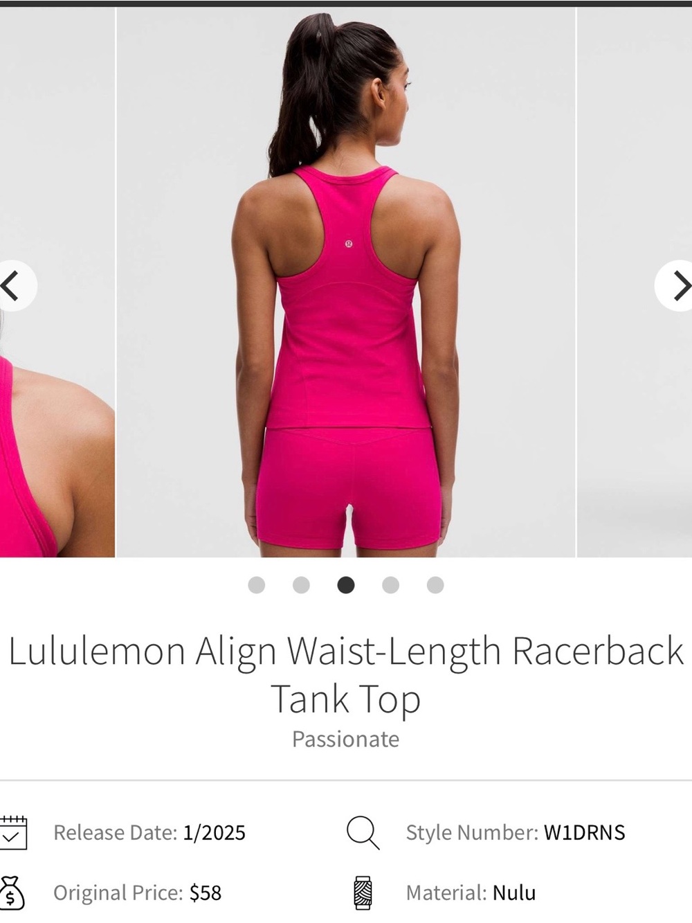 lululemon athletica Racerback Tank Top in Passionate Pink